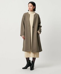 ＜A DAY IN THE LIFE＞針織厚呢開口領大衣