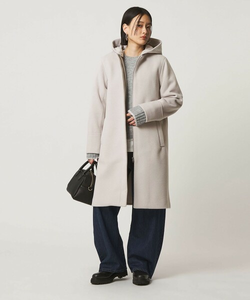 ＜A DAY IN THE LIFE＞針織海狸連帽2WAY大衣