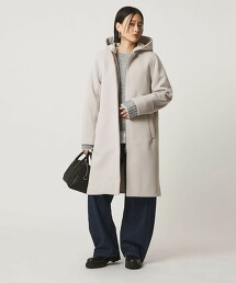 ＜A DAY IN THE LIFE＞針織海狸連帽2WAY大衣