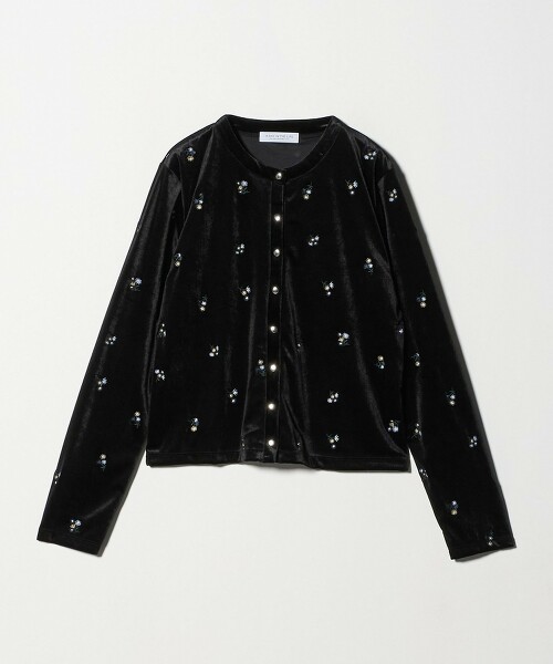 ＜A DAY IN THE LIFE＞天鵝絨刺繡開襟衫