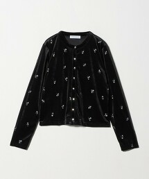 ＜A DAY IN THE LIFE＞天鵝絨刺繡開襟衫