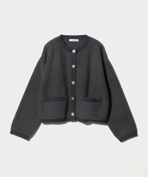 ＜A DAY IN THE LIFE＞圈圈紗毛線金屬鈕釦開襟衫