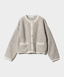 ＜A DAY IN THE LIFE＞圈圈紗毛線金屬鈕釦開襟衫