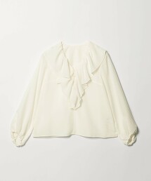 ＜EMMEL REFINES＞ 短纖巴厘紗褶邊罩衫