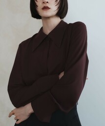 ＜EMMEL REFINES＞ 滾邊領口輕柔襯衫