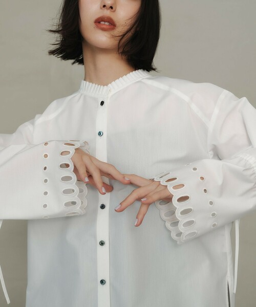 ＜EMMEL REFINES＞ 袖口刺繡襯衫