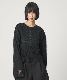 ＜EMMEL REFINES＞ 刺繡蕾絲2WAY罩衫