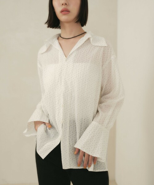 ＜EMMEL REFINES＞ 點點微透膚襯衫