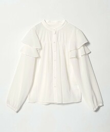 ＜EMMEL REFINES＞ 楊柳褶邊立領罩衫