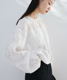 ＜EMMEL REFINES＞ 剪織緹花布鑲邊2WAY罩衫