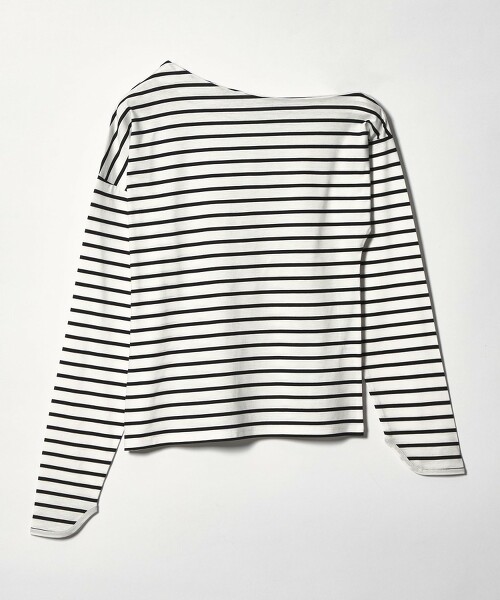 ＜EMMEL REFINES＞ 不對稱橫條紋長袖T恤