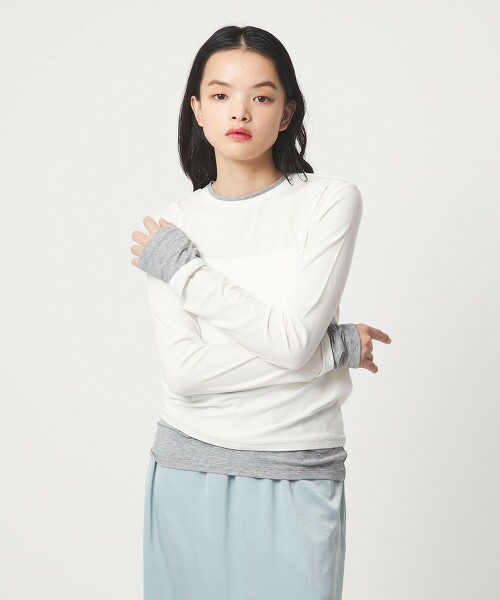 ＜EMMEL REFINES＞ 天竺彈性針織圓領上衣