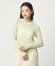 ＜EMMEL REFINES＞羅紋抽針圓領長袖上衣