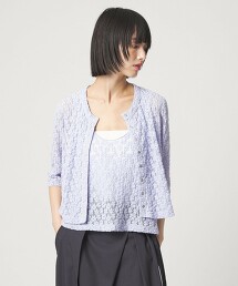 ＜EMMEL REFINES＞ 剪織蕾絲開襟衫＆坦克背心套組