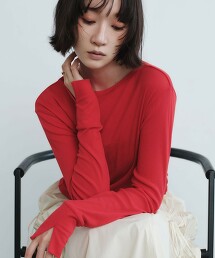 ＜EMMEL REFINES＞ 羅紋抽針船領長袖上衣