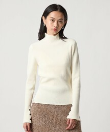 ＜EMMEL REFINES＞ 袖鈕扣結高領針織