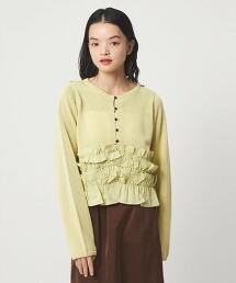 ＜EMMEL REFINES＞ 拼接荷葉邊2WAY針織