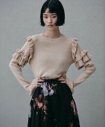 ＜EMMEL REFINES＞ HW荷葉邊羅紋針織上衣