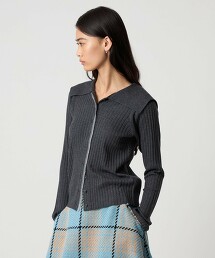 ＜EMMEL REFINES＞ 層次羅紋鈕扣針織衫