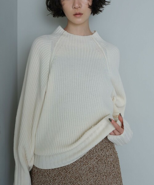 ＜EMMEL REFINES＞ 羅紋瓶口領針織衫