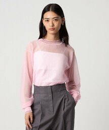 ＜EMMEL REFINES＞ 透膚線條針織上衣