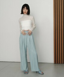 ＜EMMEL REFINES＞ 緞面線條輕便褲