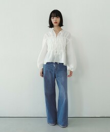 ＜EMMEL REFINES＞ 高腰寬版牛仔褲