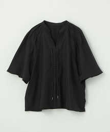＜EMMEL REFINES＞ 打摺荷葉袖綁帶襯衫