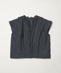 ＜EMMEL REFINES＞ 方形點點刺繡荷葉邊罩衫