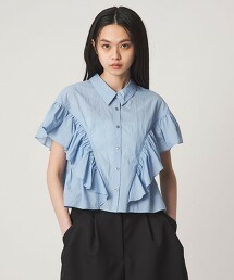 ＜EMMEL REFINES＞ 袖抓皺褶邊襯衫