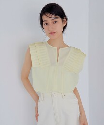 ＜EMMEL REFINES＞ 單打摺開襟領罩衫