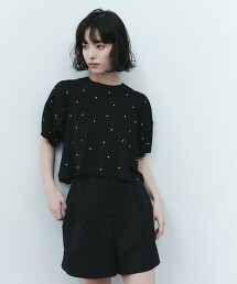 ＜EMMEL REFINES＞ 愛心刺繡繭型袖罩衫