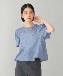 ＜EMMEL REFINES＞刺繡圓點泡泡袖罩衫