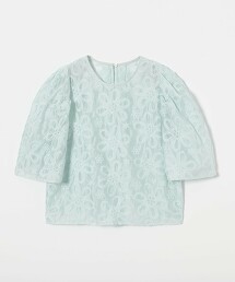＜EMMEL REFINES＞ 花朵刺繡透膚罩衫