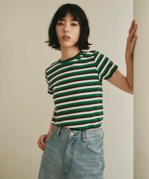 ＜EMMEL REFINES＞ 彈性針織圓領合身T恤