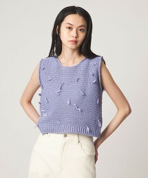 ＜EMMEL REFINES＞ 扁平紗綁結無袖針織