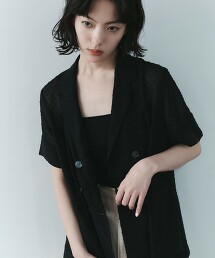 ＜EMMEL REFINES＞ 剪織緹花透膚西裝外套