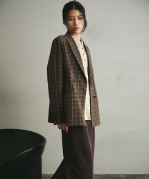 ＜EMMEL REFINES＞ 蘇格蘭紋雙排扣西裝外套