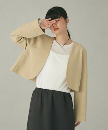 ＜EMMEL REFINES＞熱壓裝飾波麗露外套