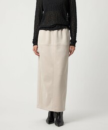 ＜EMMEL REFINES＞ 仿麂皮壓線I字裙