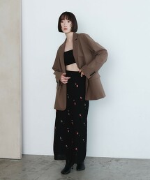 ＜EMMEL REFINES＞ 花朵水鑽針織裙