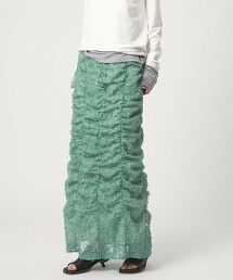 ＜EMMEL REFINES＞ 圓點花瓣皺褶裙