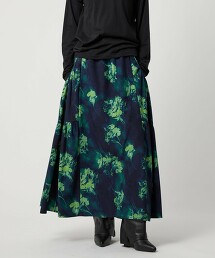 ＜EMMEL REFINES＞ 蛋糕口袋抓皺印花長裙