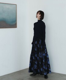 ＜EMMEL REFINES＞ 蛋糕口袋抓皺印花長裙