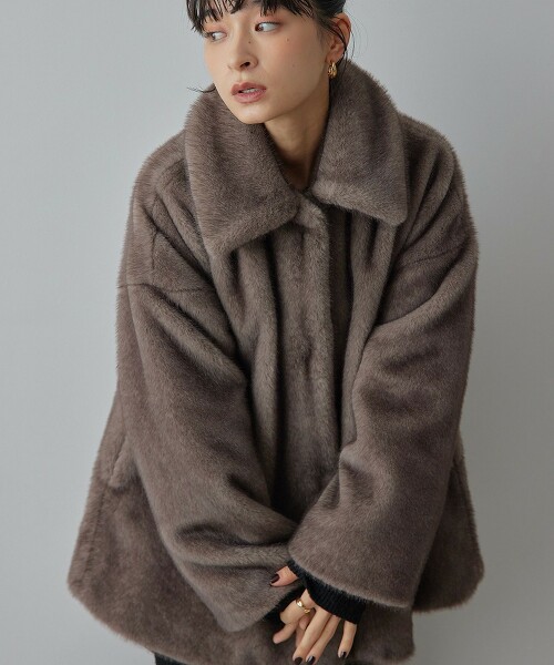 ＜EMMEL REFINES＞ 仿皮草中長版大衣