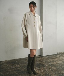 ＜EMMEL REFINES＞ 雙層織拼接迷你洋裝