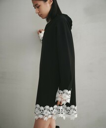 ＜EMMEL REFINES＞ 蕾絲滾邊迷你洋裝