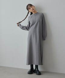 ＜EMMEL REFINES＞ 配色針織長洋裝