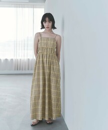 ＜EMMEL REFINES＞ 大格紋吊帶洋裝