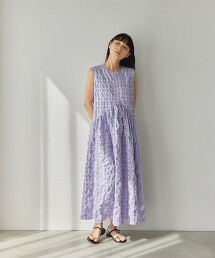 ＜EMMEL REFINES＞ 縮紋格紋洋裝